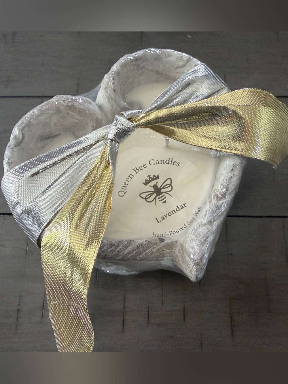 Silver Heart Shaped Decorative Candle Holder Accent